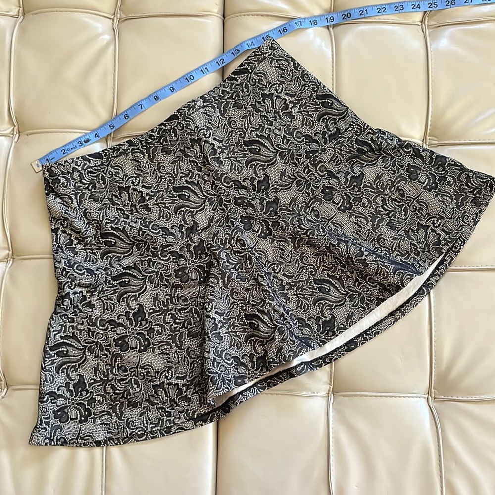 Express black and gray, lace patterned, fit and flare skirt size 8
